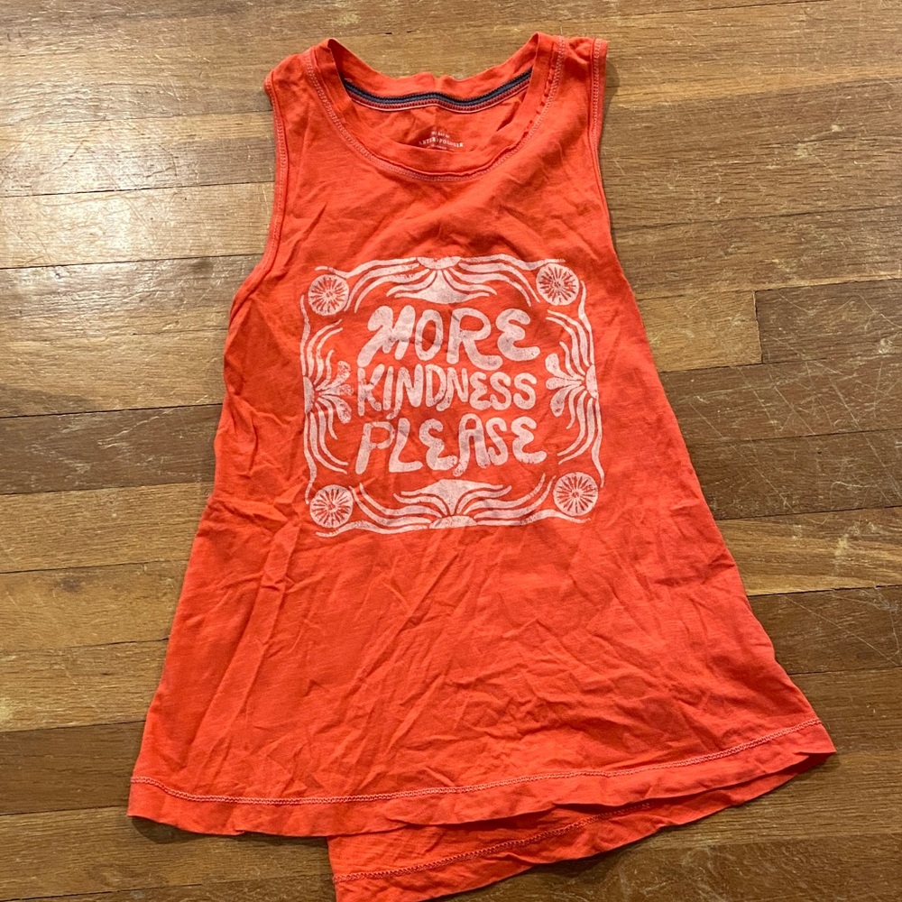 Redish Orange Sleeveless Top with Graphic Print